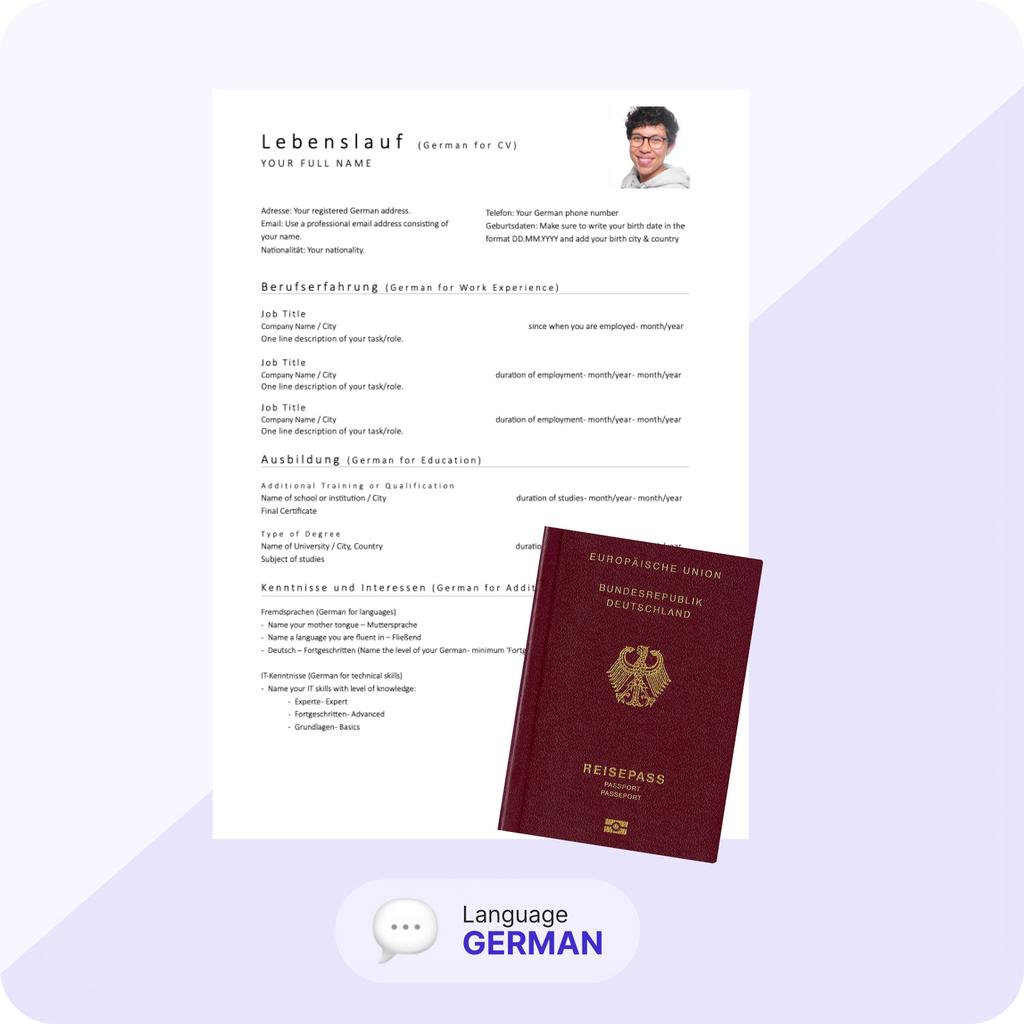 Lebenslauf (CV) Template in German